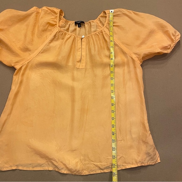 Talbots Petites 100% Silk Short Puffed Sleeve Blouse Size Small - Picture 8 of 10